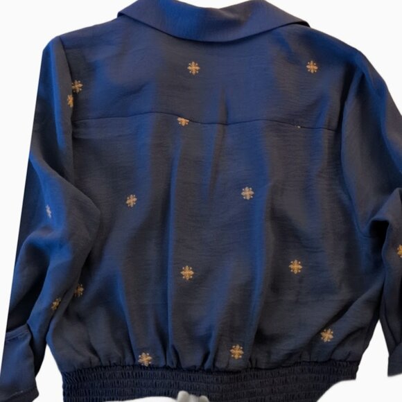 Figue & Scape Embroidered Smocked Hem Blouse - Size Small - Picture 4 of 4